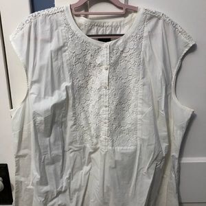 NWT white cap sleeve Talbots blouse size 3x.